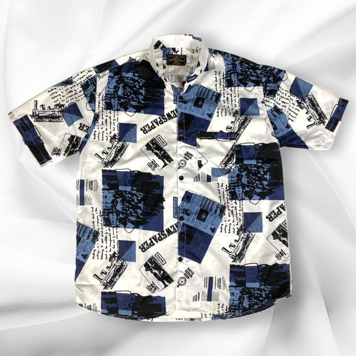 Gambar Kemeja Motif Surfing Bahan Katun Pria Wanita Pantai Santai Bunga Slim-fitting Setrip Hem Panjang - Motif 1, M (BB 40-49 kg) dari Mickonova Store undefined Tokopedia