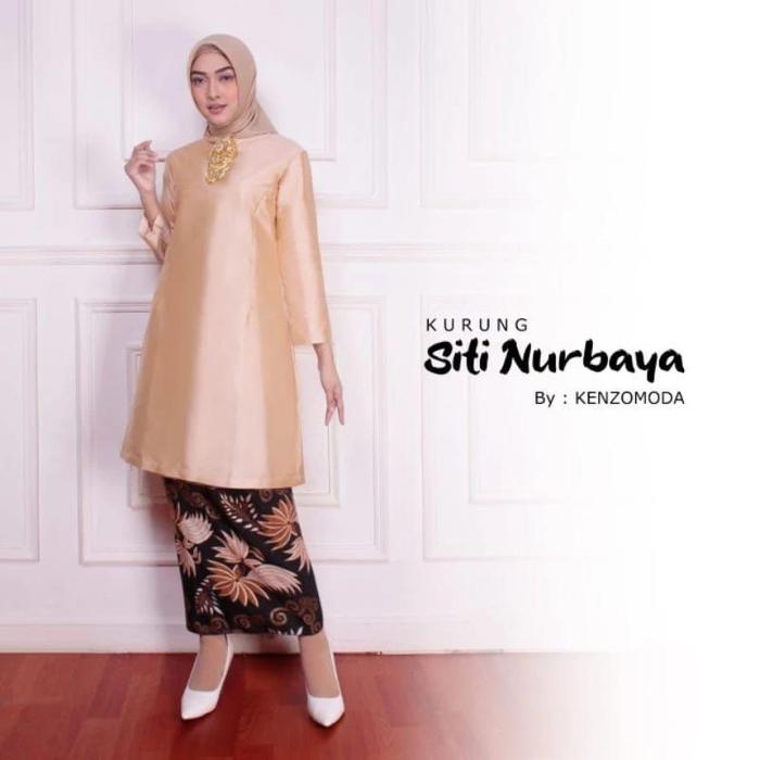 Gambar BAJU KURUNG MELAYU WANITA / SET BAJU KURUNG / BAJU KEBAYA KURUNG / BAJU KURUNG MALAYSIA / BAJU KURUNG MELAYU / BAJU KURUNG SITI NURBAYA / SET KEBAYA KURUNG MALAYSIA / KEBAYA TAFETA - CREAM, SETELAN (M) dari PesonaBatik12 undefined Tokopedia