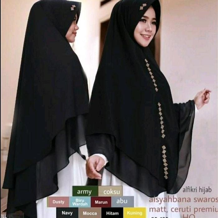 Gambar (COD) JUMBO 2 LAYER CERUTY Khimar Syar'i Jumbo Ped Hijab Instan Termurah Jilbab kekinian Fasion Musim - Hitam, Realpict dari Kamila Hijab undefined Tokopedia