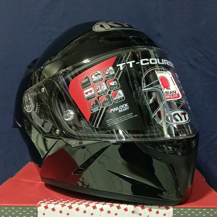 Gambar KYT TT COURSE / TTC SOLID Helm - BLACK GLOSY, s dari jawarahelm undefined Tokopedia