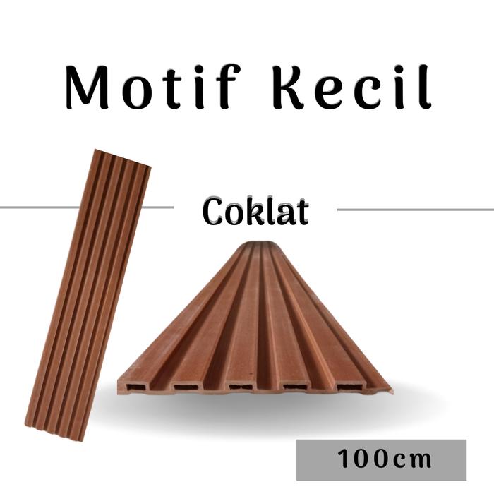 Gambar Wallpanel WPC LOW BUDGET - Per Lembar panjang 100cm Minimalis - Motif Kecil - Coklat dari Rumah Parquet_NEW undefined Tokopedia