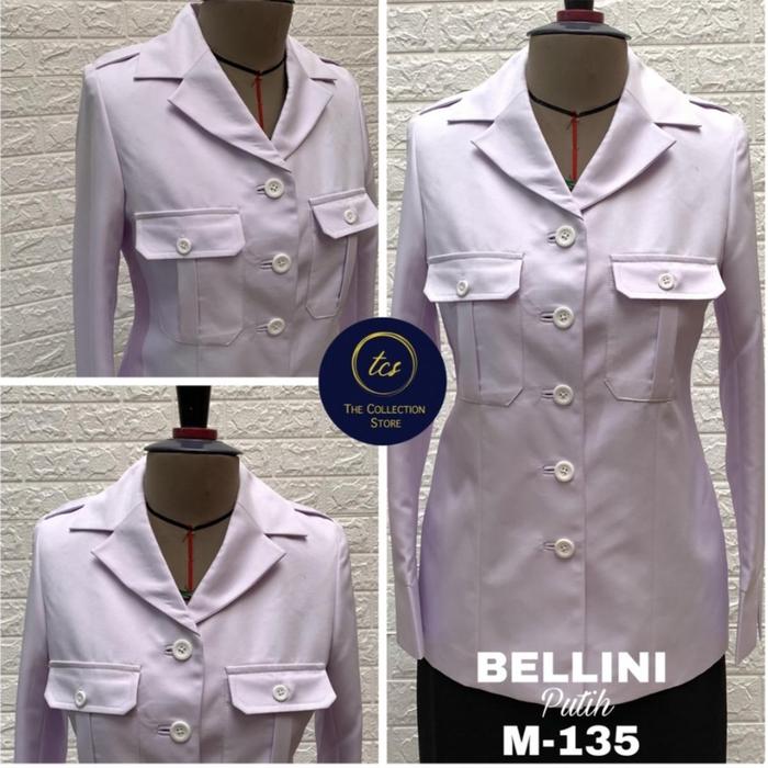 Gambar BLAZER BELLAGIO SERAGAM PUTIH PNS, DINAS, BLAZER GURU, JAS PUTIH Setelan Celana Panjang - Atasan M-135 B-Putih, S dari The Collection Store_NEW undefined 3 Tokopedia