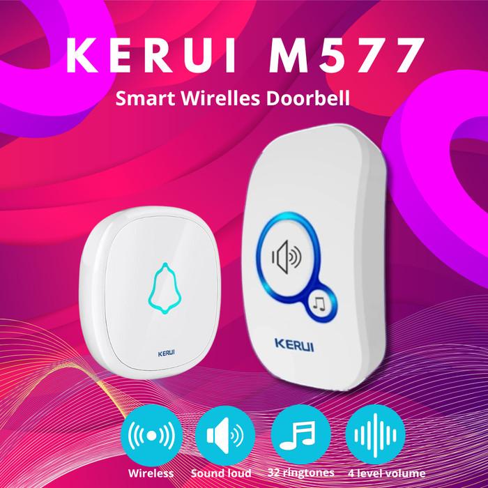 Gambar KERUI Bel Rumah Wireless Bel Pintu Doorbell M577 F52 Waterproof - Putih, 1 Recv + 1 Tran dari KERUI Official Store undefined Tokopedia