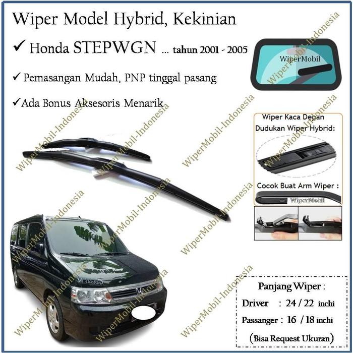 Gambar Wiper Hybrid Kaca Mobil Honda Stepwgn Step Wagon 2001 2002 2003 2004 2005 - Wiper Kaca Depan, Standar dari wipermobil undefined Tokopedia