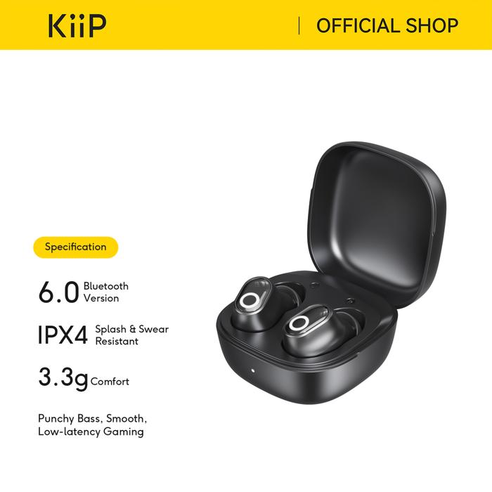 Gambar KiiP BD1S Bean Series Mini Earbuds True Wireless Earphones Bluetooth Punchy Bass - Hitam dari KiiP Official undefined Tokopedia