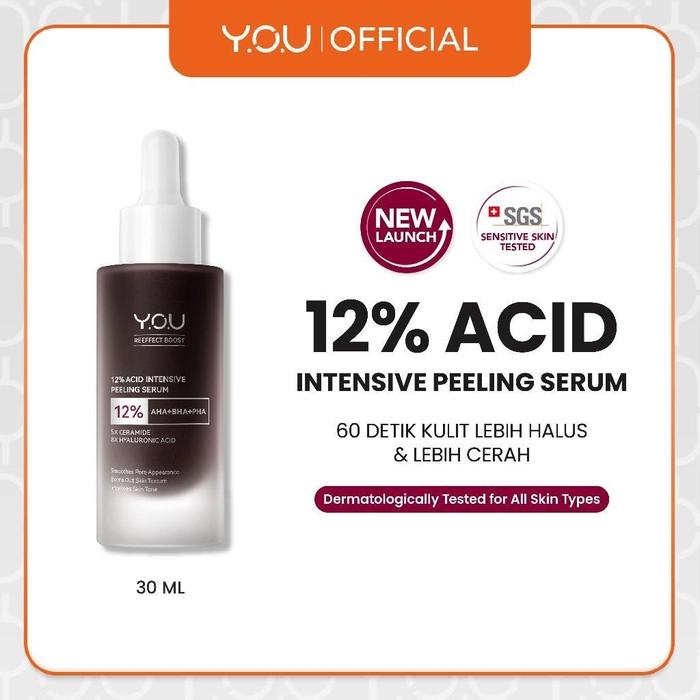 Gambar Y.O.U Peeling Serum Ekfoliasi Intensif 12% AHA, BHA, PHA dengan 5X Ceramide, 8X Hyaluronic Acid, dan 7x Soothing Herbs - Wajah, Essence - 12% Peeling Serum FS dari Graceful Albetik undefined Tokopedia