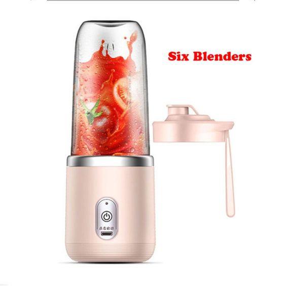 Gambar Blender Portable Mini Juicer 6 Mata Pisau 400ML Blander Jus Buah Port Charger USB Electric Blender Kapsul baterai - ZZB-6 Merah Jambu dari FlowPink Shop28 undefined Tokopedia