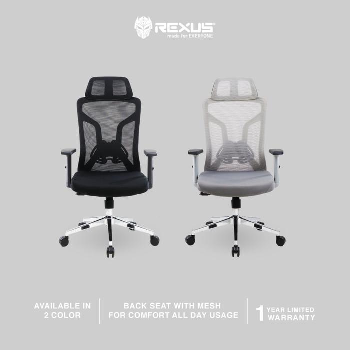 Gambar REXUS NC4 ERGONOMIC OFFICE Chair - BLACK dari GGSTORESBY undefined Tokopedia