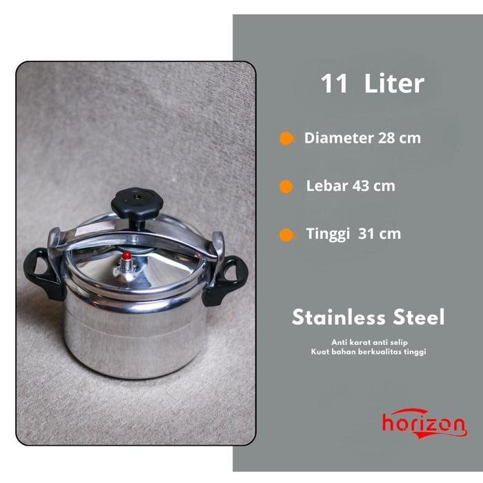 Gambar HOOPE 11L Pressure cooker Lingkaran Dua | Panci Presto Daging Aluminium High Quality | Kapasiatas  Desain Mudah Dibersihkan Masak - 11L/28CM dari HOOPE.ID undefined Tokopedia