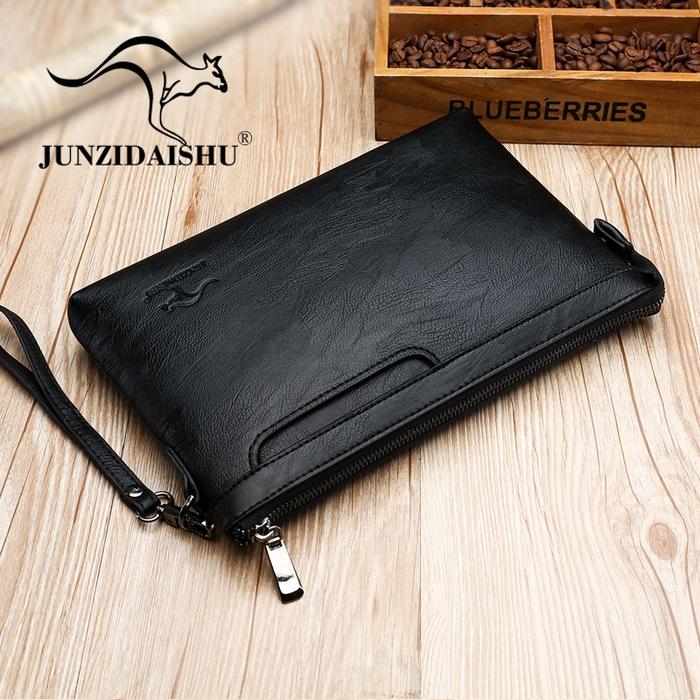 Gambar JUNZIDAISHU - HANDBAG PRIA WANITA TAS TANGAN PREMIUM KULIT DOMPET CLUTCH ORIGINAL HAND BAG DISTRO PESTA BRANDED LEATHER IMPORT COWOK CEWEK MURAH GROSIR TERBARU - CL083 - BLACK dari LEVEL UP COLLECTION_NEW undefined Tokopedia