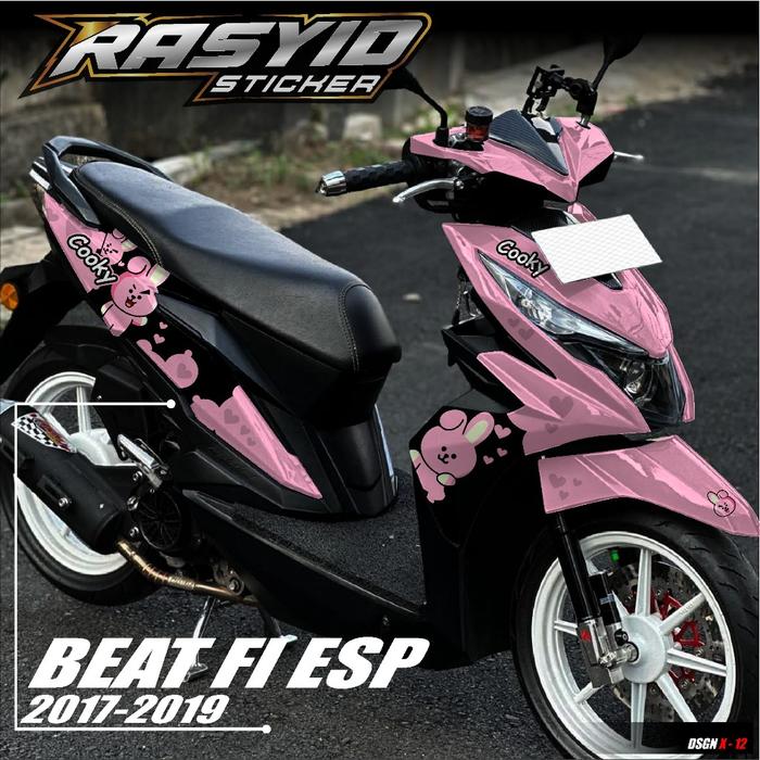 Gambar Sticker Decal Full Body Honda Beat FI ESP Beat street 2016 2017 2018 2019 Sticker Beat cooky Bts - PINK, GLOSSY BENING dari MG STICKER undefined Tokopedia