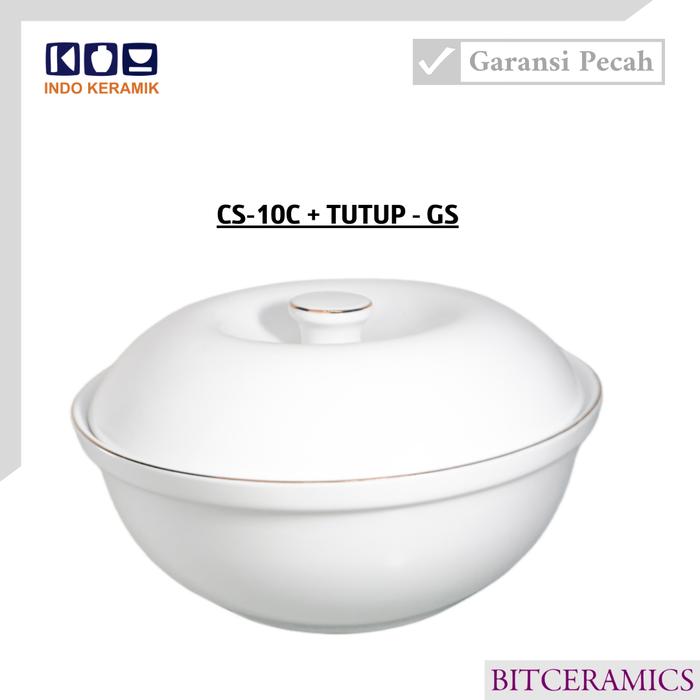 Gambar Casserole 10Inch 2500ML (1PSG) LinGold Indo Keramik / Mangkok Saji + Tutup / CS-10C/T-GS - CS-10C/T-GS dari BiteraShop undefined 3 Tokopedia