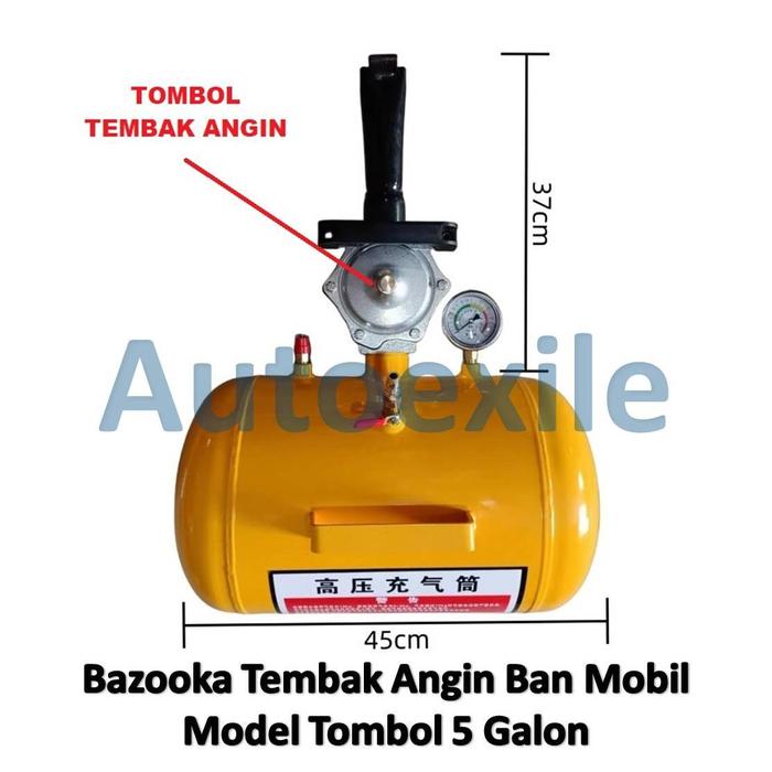 Gambar Bazooka Tembak Angin Ban Mobil 5 Galon Model Tombol Upgrade - Basoka Bazoka Tire Tyre Bead Seater Air Booster - Tembakan Inflator Semprot Tekanan Tinggi Volume Besar Udara - Kuning dari Autoexile Kota Medan Tokopedia