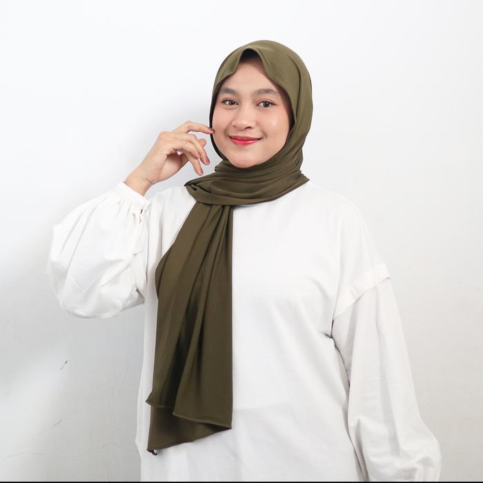 Gambar Maribel - Hijab Pashmina Kaos Jersey Spandek Premium - Army dari Maribel Official undefined Tokopedia