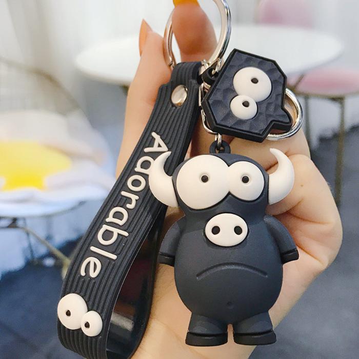 Gambar Adorable Sapi/Gajah Gantungan Kunci / Pouch Lucu Karakter buat tas - Sapi Hitam dari Toserba musik undefined Tokopedia