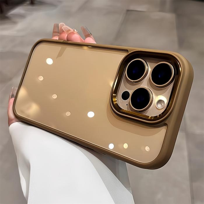 Gambar Desert Titanium Metal Lens Transparent Phone Case for IPhone 16 Pro Max 12 13 14 15 Pro Max 11 Clear Casing Silicone Shockproof Cover - desert titanium, iphone 16 dari Hola Case undefined Tokopedia