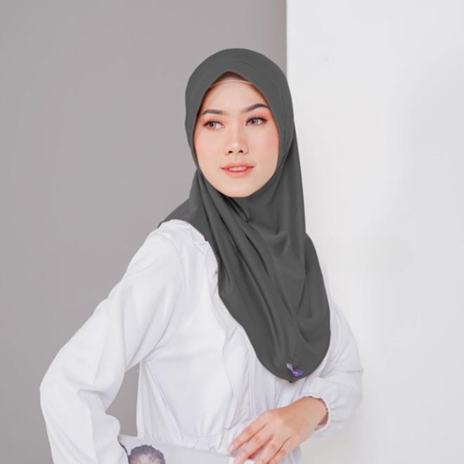 hijab sport abu tua