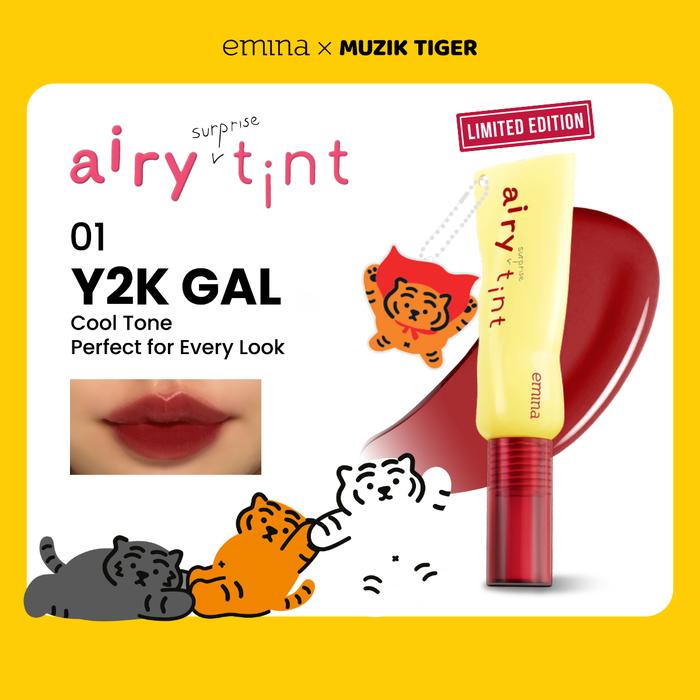 Gambar Emina Airy Surprise Tint x Muzik Tiger 3 g + Keychain - Lip Tint Ringan, Longlasting, Tahan Lama, Waterproof - 01 Muzik Tiger dari eminacosmetics undefined Tokopedia