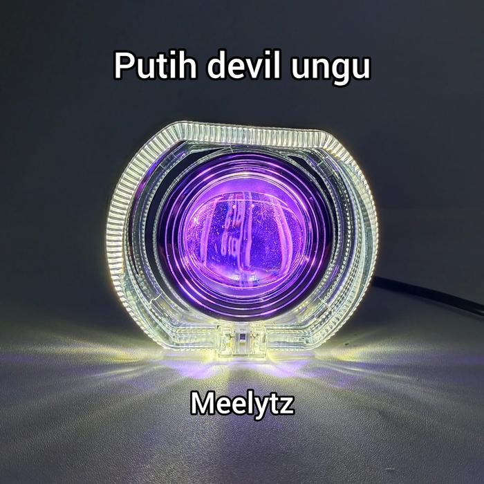 Gambar Projie Biled Cut Off 4,5inc GEN 3  jauh dekat plus shroud dan devil waterproof - PUTIH DE UNGU, PUTIH KUNING dari Meelytz undefined Tokopedia