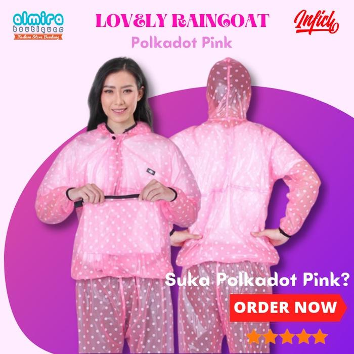 Gambar Jas Hujan Wanita Motif Polkadot Pink Tosca Biru - Mantel Ujan Cewek Dewasa Setelan Baju Celana Kekinian Aesthetic - Raincoat For Women Sauna Jogging Ukuran L Murah Keren Stylish Original - Pink, L dari Almira Boutiques undefined Tokopedia