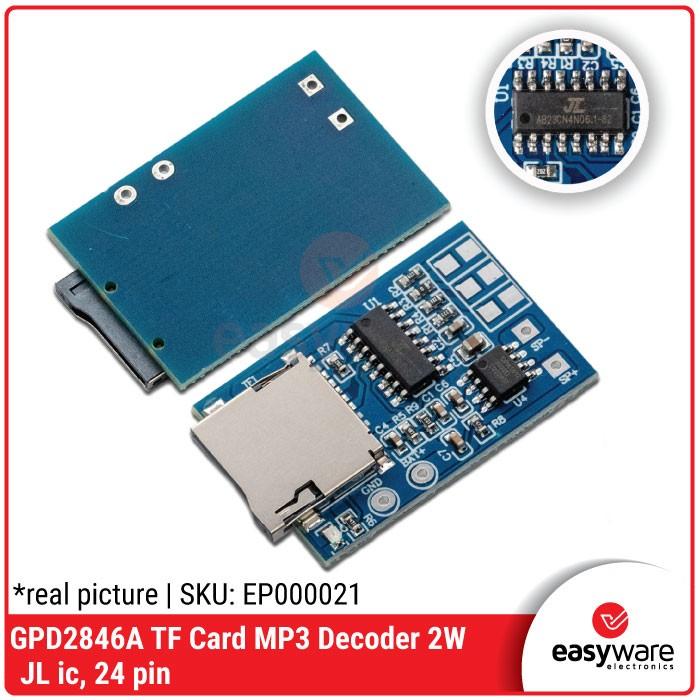 Gambar GPD2846A TF Card MP3 Decoder Board 2W Amplifier module like DFPlayer - type 2 dari EasyWare Electronics undefined Tokopedia