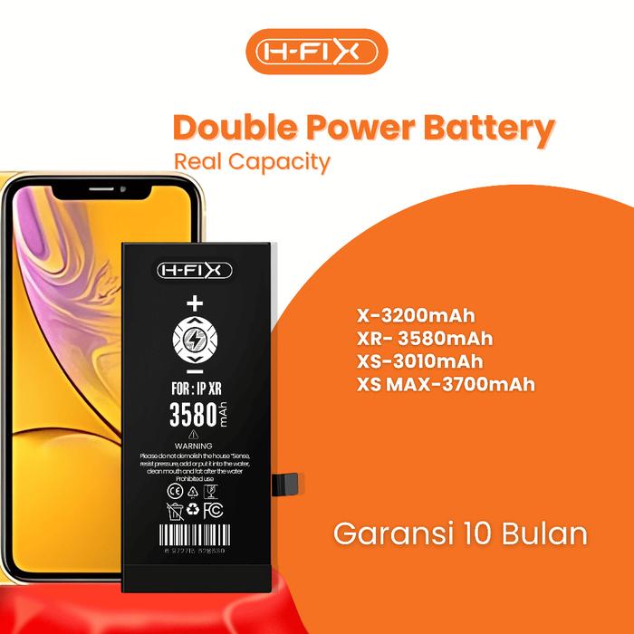 Gambar H-FIX  Baterai IP X / XR / XS / XS MAX Double Power High Capacity - X dari HFIX INDONESIA Kota Surabaya Tokopedia