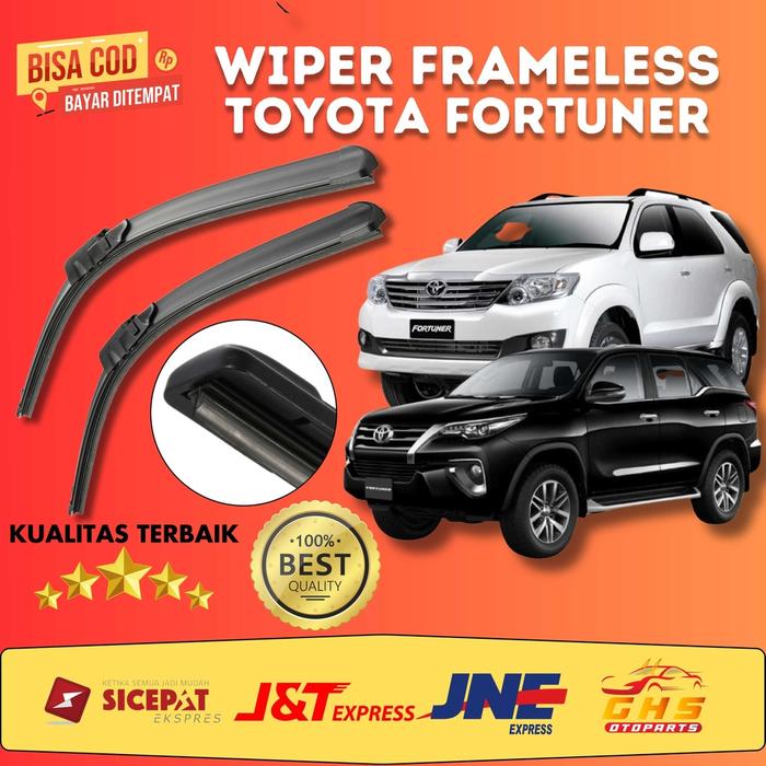 Gambar Wiper Kaca Mobil Frameless Toyota Fortuner VRZ / VNT / SRZ Sepasang 2 PCS Kiri dan Kanan Tanpa Rangka Besi GHS Otoparts - 2005 - 2015 dari GHS OTOPARTS undefined Tokopedia