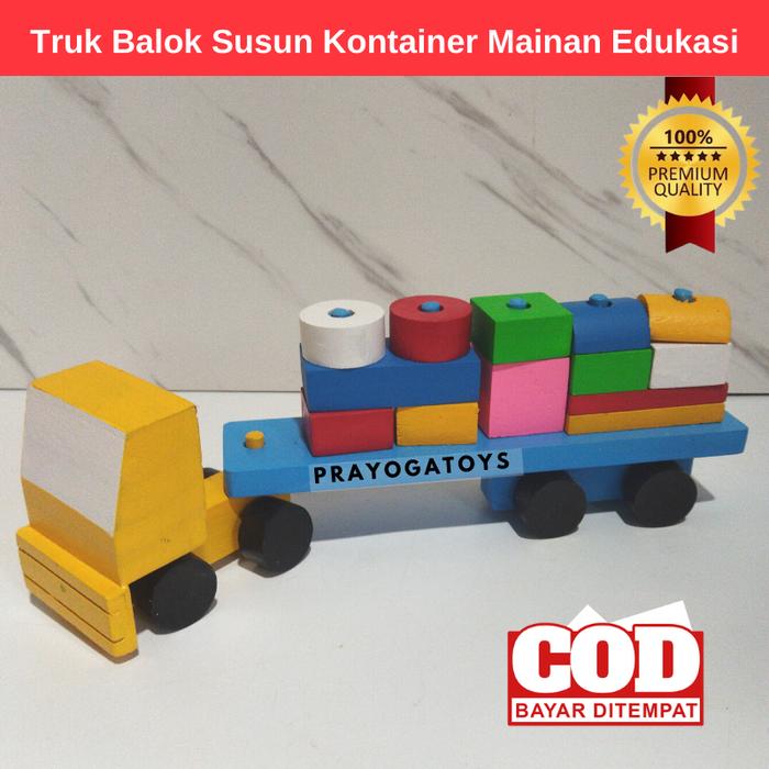Gambar Truk Kontainer Mainan Edukasi Direkomendasikan Untuk Anak Usia 2 3 Tahun _ Alat permainan edukatif TK Tema Kendaraan Dan Transportasi dari PrayogaToys_NEW undefined Tokopedia