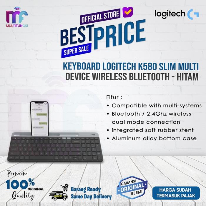 Gambar Keyboard Logitech K580 Slim Multi Device Wireless Bluetooth - HITAM dari Multifungsi ID undefined Tokopedia