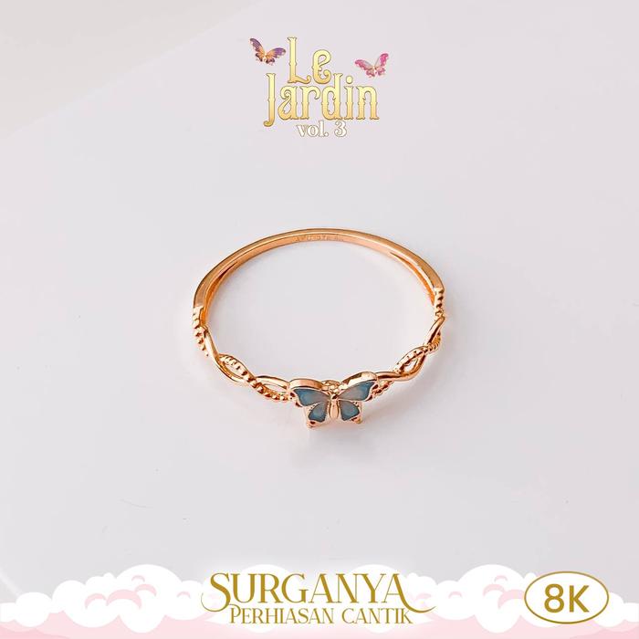 Gambar Macan Gold Cincin Emas Kadar 8K Cincin Kupu Variasi Warna Koleksi Le Jardin - 0.650gr/10 Mod 1 ETS dari Macan Gold Official undefined Tokopedia