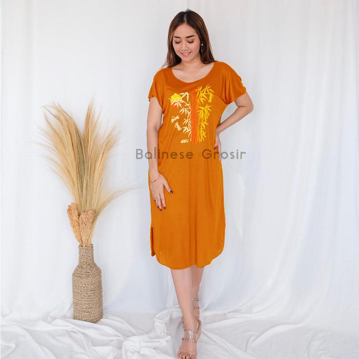 Gambar DASTER BAMBU BALI MIDI DASTER BALI Rayon Tidur - Orange dari BalineseGrosir undefined Tokopedia