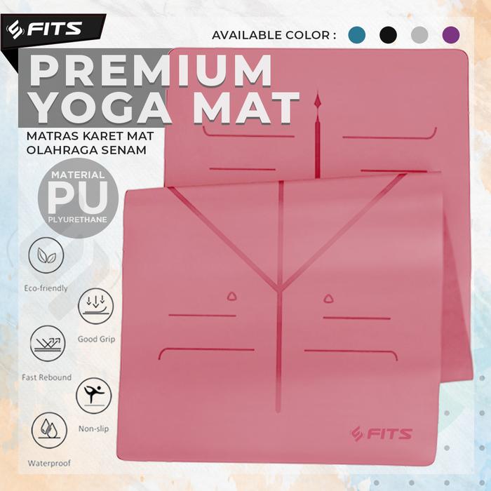 Gambar FITS FACT Mat / Matras Yoga Premium / Matras Karet Mat Senam Olahraga - Merah Muda, 63cm x 33cm dari Fits Fact undefined Tokopedia
