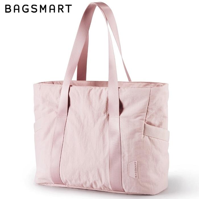 Gambar BAGSMART Tas Tote Bag Wanita Large Capacity Casual Shopper Tahan Air Bag Gym Yoga Bag for Sport Work ORIGINAL 100% - Pink dari Mom Athya undefined Tokopedia