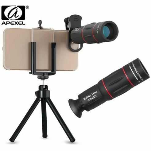 Gambar lensa Telephoto apexel 18X25 dengan Tripod lensa apexel 18X Zoom - Hitam dari OD NEM undefined Tokopedia