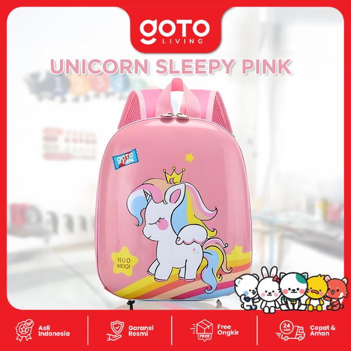Gambar Goto [COD] Eggy Tas Ransel Sekolah Anak TK Backpack Perempuan Laki Laki - UNICORN S PINK dari Goto Living undefined Tokopedia