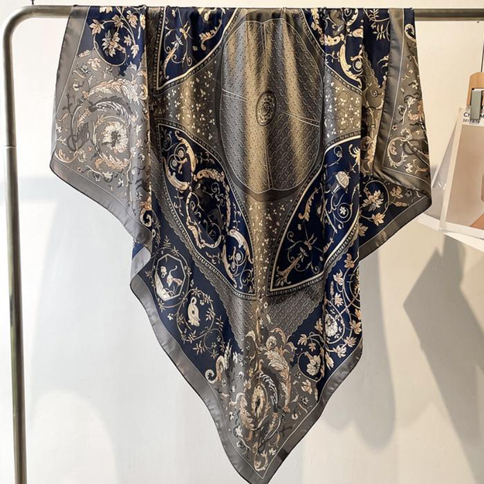 Gambar Scarf "Diana" 110 x 110 Bahan Sutra Imitasi HIGH GRADE, Scarf Mewah - Grey dari cyanfashion undefined Tokopedia