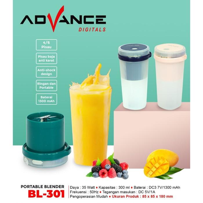 Gambar Blender dan wadah Portable Mini Advance BL301 / BL-301 Kapasitas 300ml Pisau Stainless Cocok Buat Minuman Jus. Baterai 1300 mAh blender  jus - Pink dari Advance Digitals Indonesia undefined Tokopedia