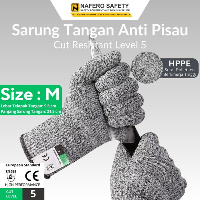 Gambar Sarung Tangan Anti Pisau Anti Potong Anti Gores AGNIS Cut Resistant Level 5 - POLOS dari Nafero Safety undefined Tokopedia