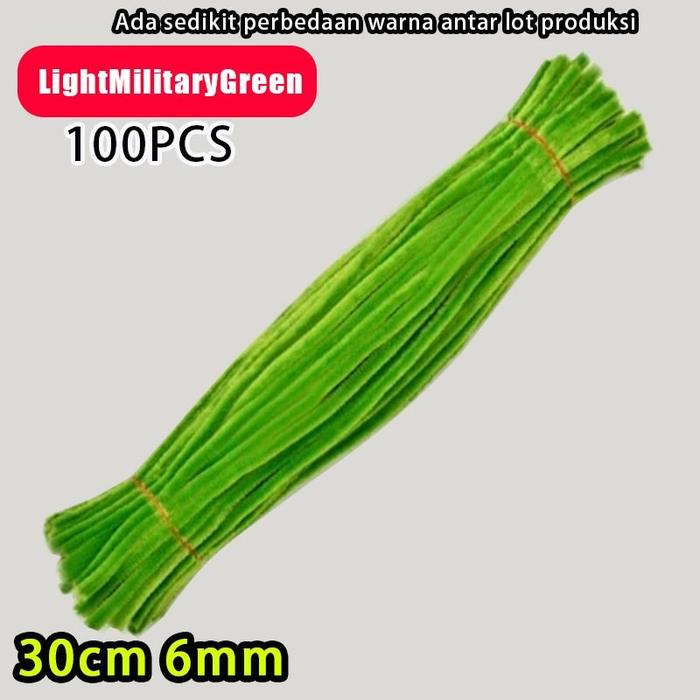 Gambar PIKYO 100 Pcs/30 Cm Kawat Bulu Mercy Bunga Tebal Mix/Mainan Anak Craft Diy Kerajinan Tangan/ Mix Warna Kawat Bulu Pipe Cleaner Tebal - LightMilitaryGreen dari PIKYO INDONESIA undefined Tokopedia