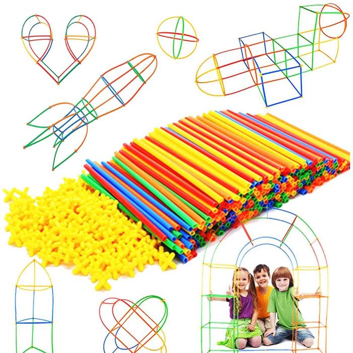 Gambar Magic Straw 110 ( 55 Pipa Sedotan + 55 Konektor ) Mainan Edukasi Anak - Random dari Grandia Shop Kota Tangerang Selatan Tokopedia