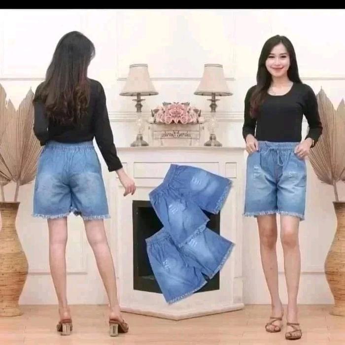 Gambar hotpen wanita Shorts Celana pendek Pendek - ice blue, xl dari bwk fashion shop undefined 5 Tokopedia
