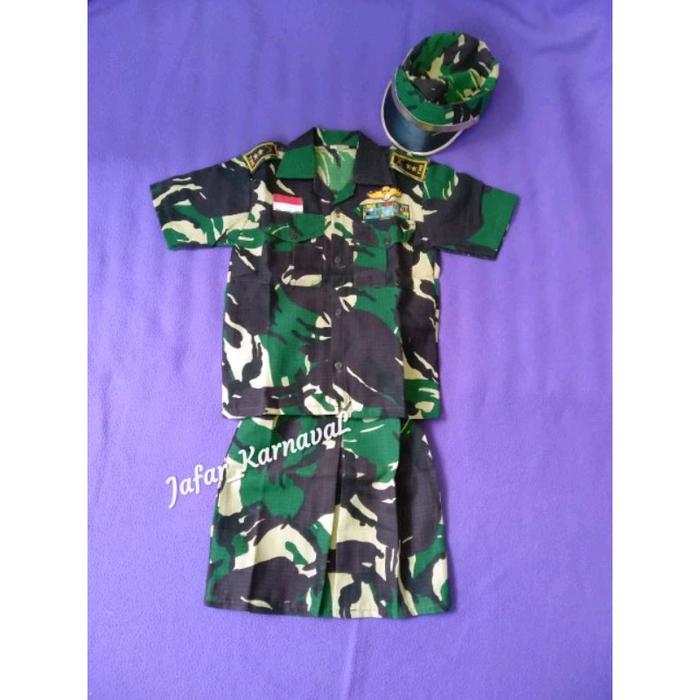 Gambar Baju kostum karnaval profesi Tentara/Doreng putri anak Tk-SD baju karnaval doreng anak cewek baju karnava cewek doreng Fashion - LORENG tanpa SABUK, 5(6-7)tahun dari Jafar karnaval undefined Tokopedia