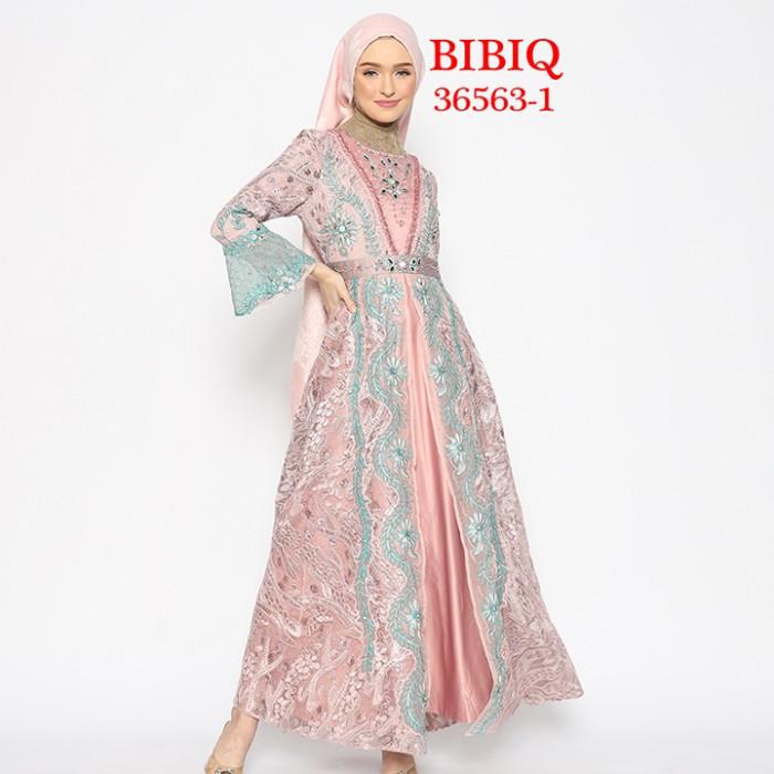 Gambar Gamis Pesta Baju Muslim Mewah BIBIQ TILE SATIN 36563-1 Pink - PINK, S - PINK, S dari hainash887 shop undefined Tokopedia