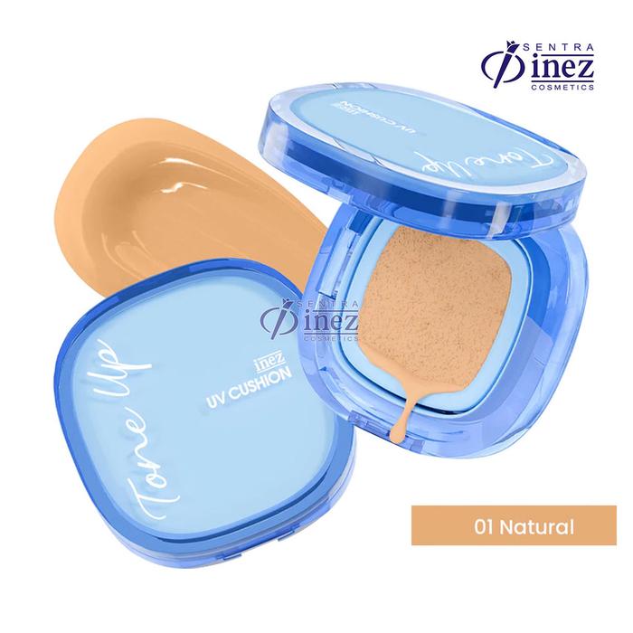 Gambar Inez BB Cushion Tahan Lama Tone Up UV Cusion Waterproof untuk Kulit Lebih Cerah dan Tahan Lama - 01 Natural dari INEZ Official Store undefined Tokopedia