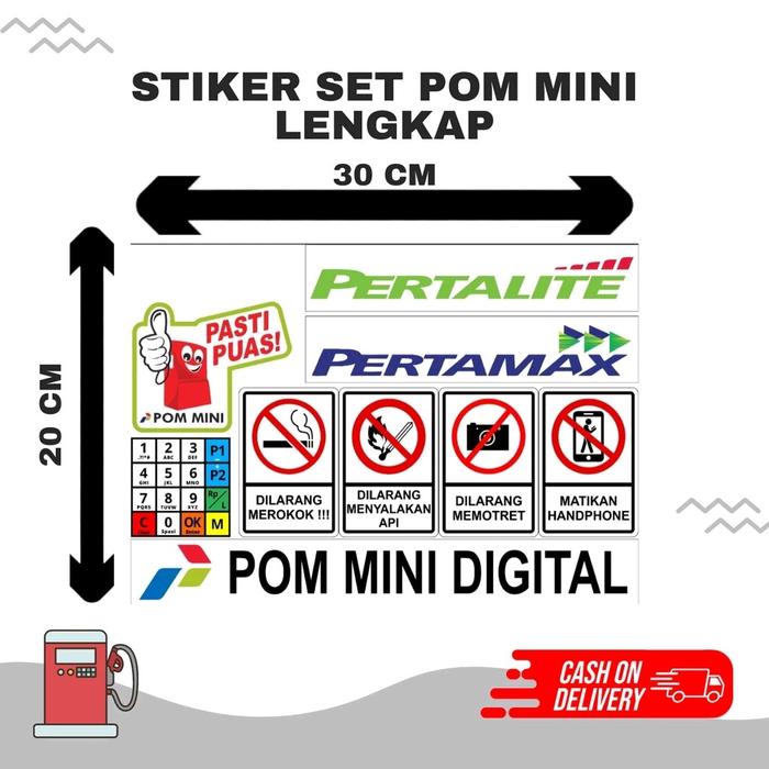 Gambar Set Sticker Pom Mini Digital Lengkap Stiker dari Pertamini.Id undefined Tokopedia