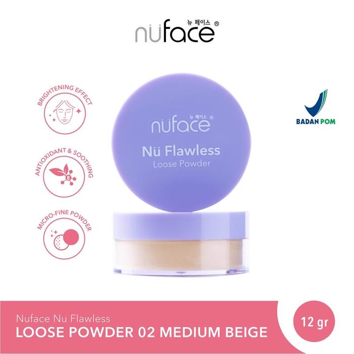 Gambar Nuface Nu Flawless Loose Powder 12g / Bedak Tabur - 02 Medium Beige dari GoldenShopp undefined Tokopedia