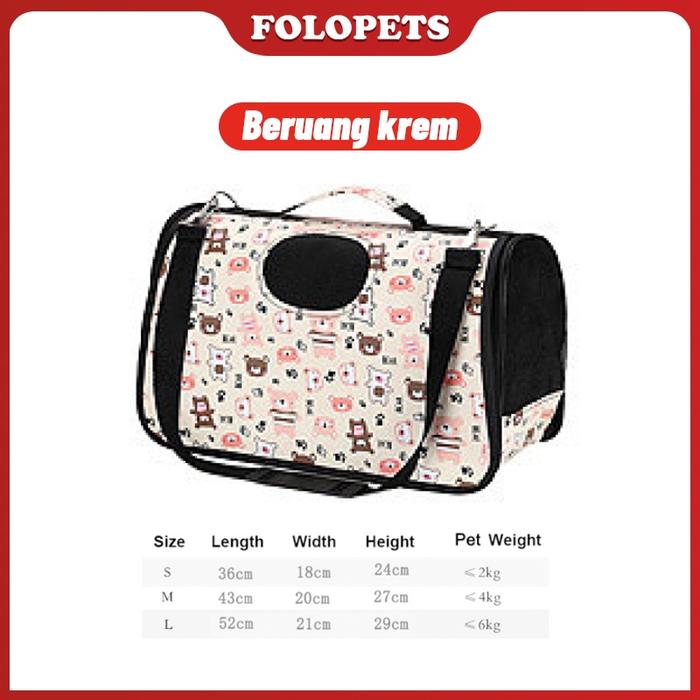 Gambar FOLOPETS Tas Kucing Tas Ransel Kucing Pet Cargo Kucing Pet Carrier Kucing Tas Anjing Tas Kamar Kucing Waterproof Bernapas anjing & kucing polos pink tas  kucing cat  bag cat  carrier  bag  large  cat【Promo Lebaran: Diskon 20%】 - Beruang krem M(1.5-3kg) dari Folopets ID Store undefined Tokopedia