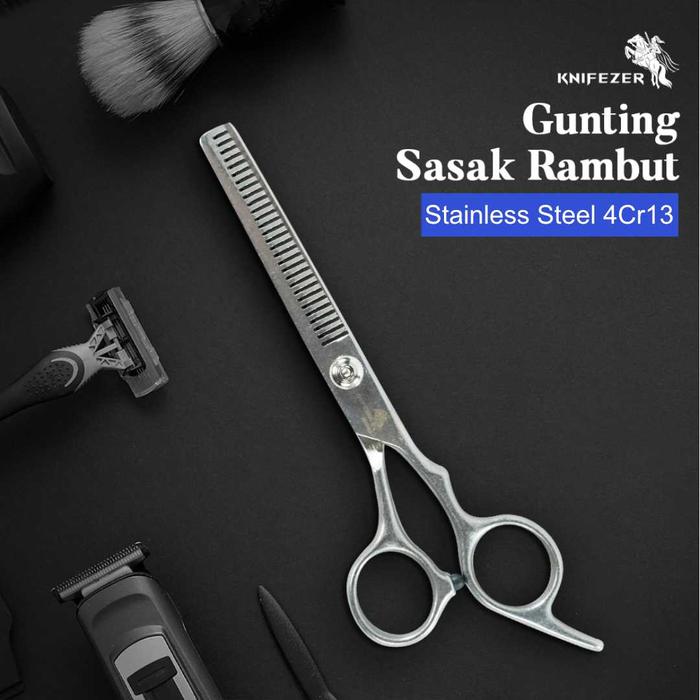 Gambar AFFSELV Gunting Sasak Rambut Full Stainless Steel - BHT002 - Silver dari Engineer Now undefined Tokopedia