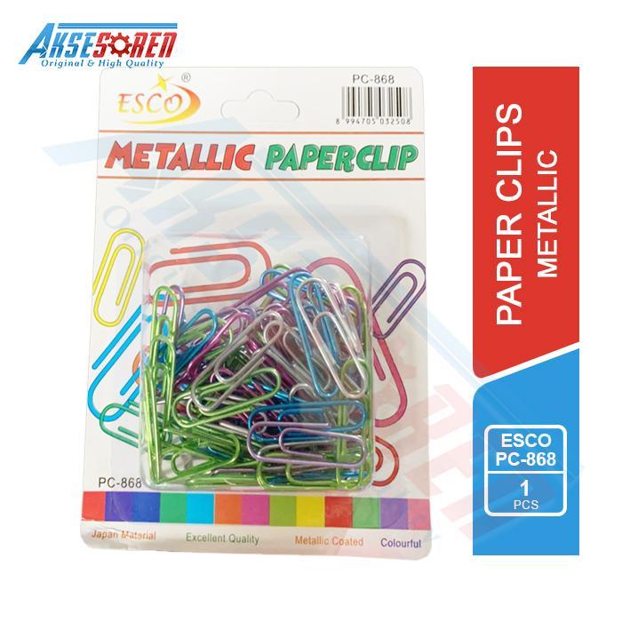 Gambar KLIP KERTAS METALLIC ESCO [PC-868/1 PCS/1 PACK] / PAPER CLIPS / CLIP KERTAS / PENJEPIT KERTAS KLIP - A1 dari Gratulis undefined Tokopedia