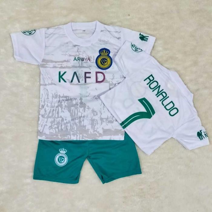 Gambar SETELAN BAJU BOLA ANAK AL - NASSR RONALDO TERBARU / JERSEY BOLA ANAK TERMURAH 1-15 Tahun COD - AL NASSR PUTIH, 6 BULAN-12 BULAN dari TendangiN undefined Tokopedia